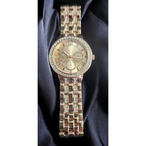 New BWC Rose Gold and Rhinestone Encrusted Ladies Quartz Watch